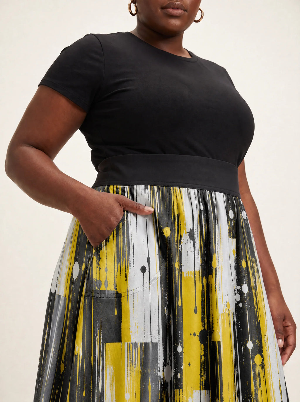 "Mvua" Twirl Skirt — close-up of the waistband and side pocket