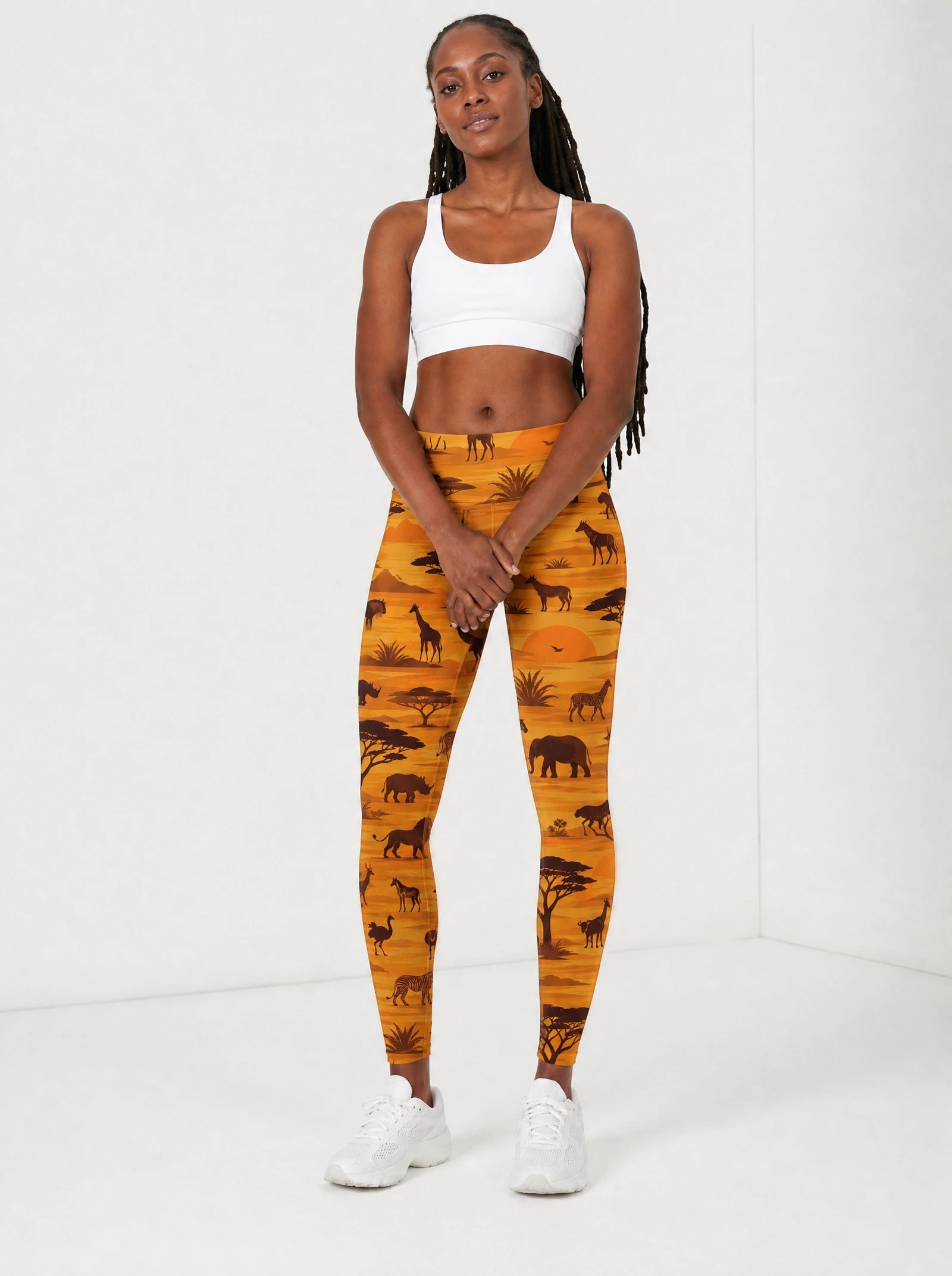 "Mbuga" Leggings — full body view on model
