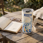 "Samaki" Tumbler — on a garden table beside an open book