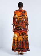 "Kijiji" Long Sleeve Maxi Dress