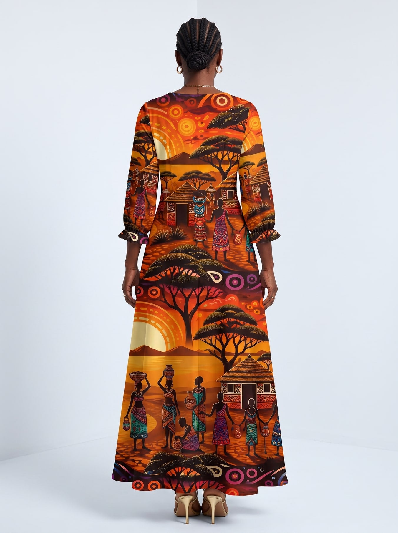 "Kijiji" Long Sleeve Maxi Dress