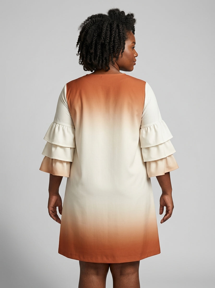 Shine Unbound Stacked Ruffle Sleeve Dress