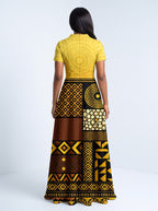 "Manjano" Short Sleeve Maxi Dress
