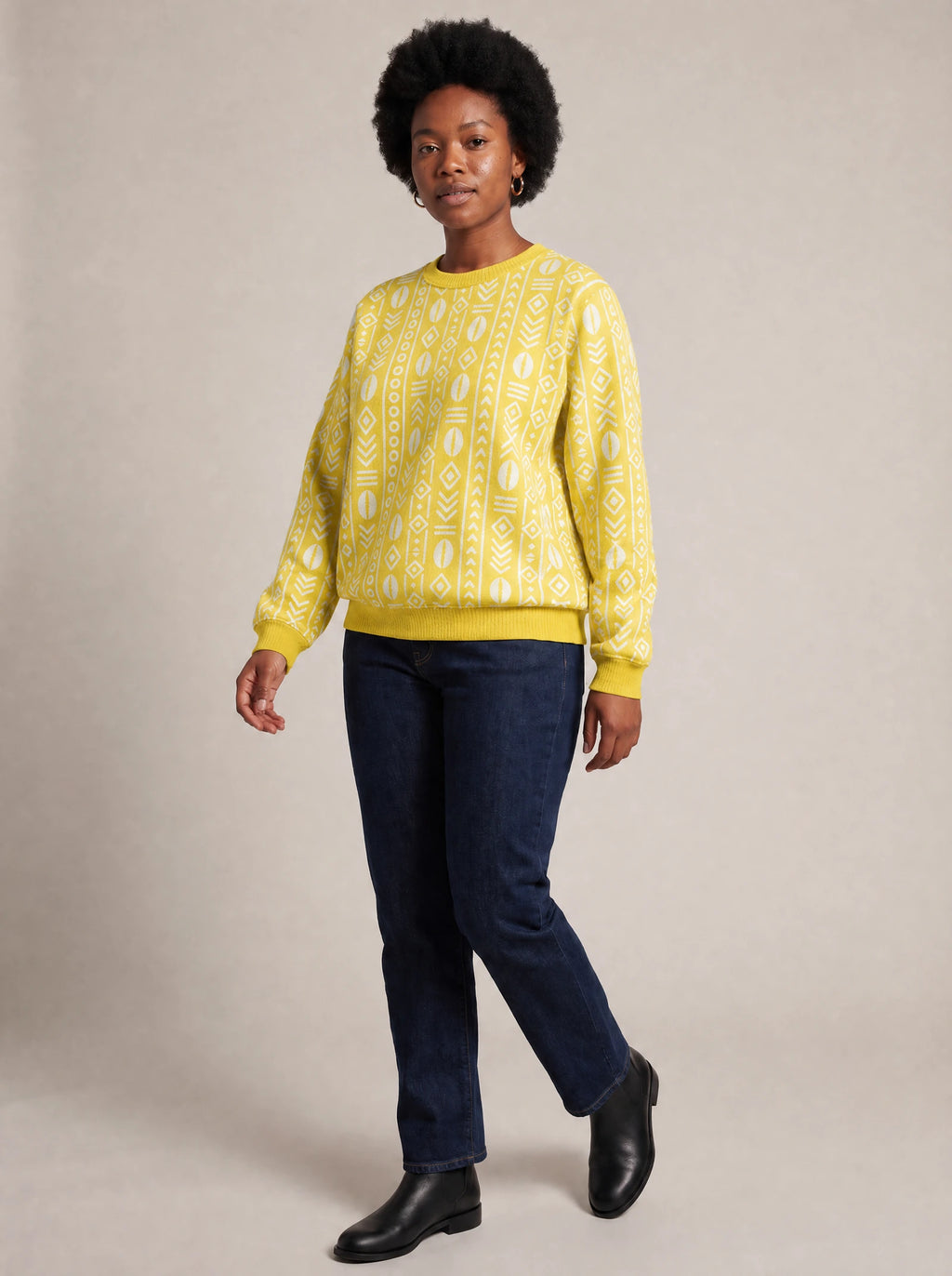 "Oshun Dhahabu" Sweatshirt — three-quarter view on model