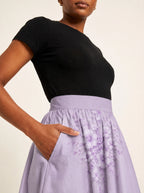 "Zambarau" Twirl Skirt — waistband and pocket close-up