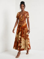 "Joto" Short Sleeve Maxi Dress — front