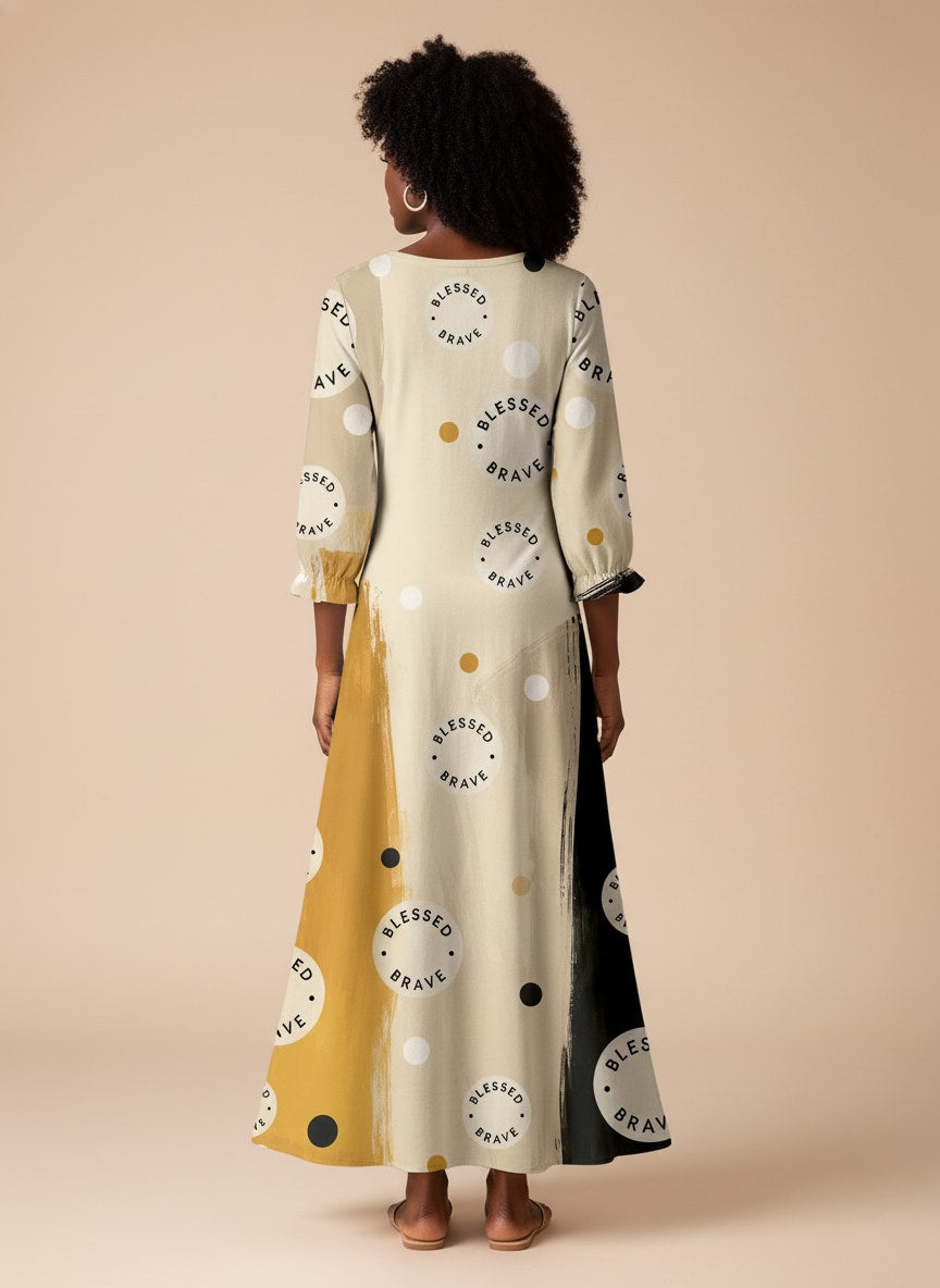 "Jasiri" Long Sleeve Maxi Dress