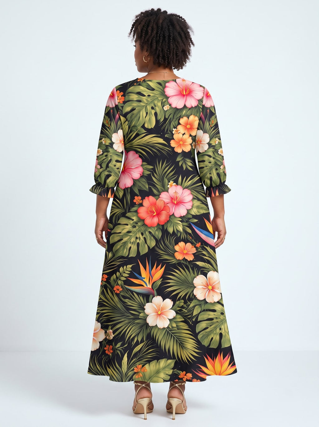 "Kasuku" Long Sleeve Maxi Dress