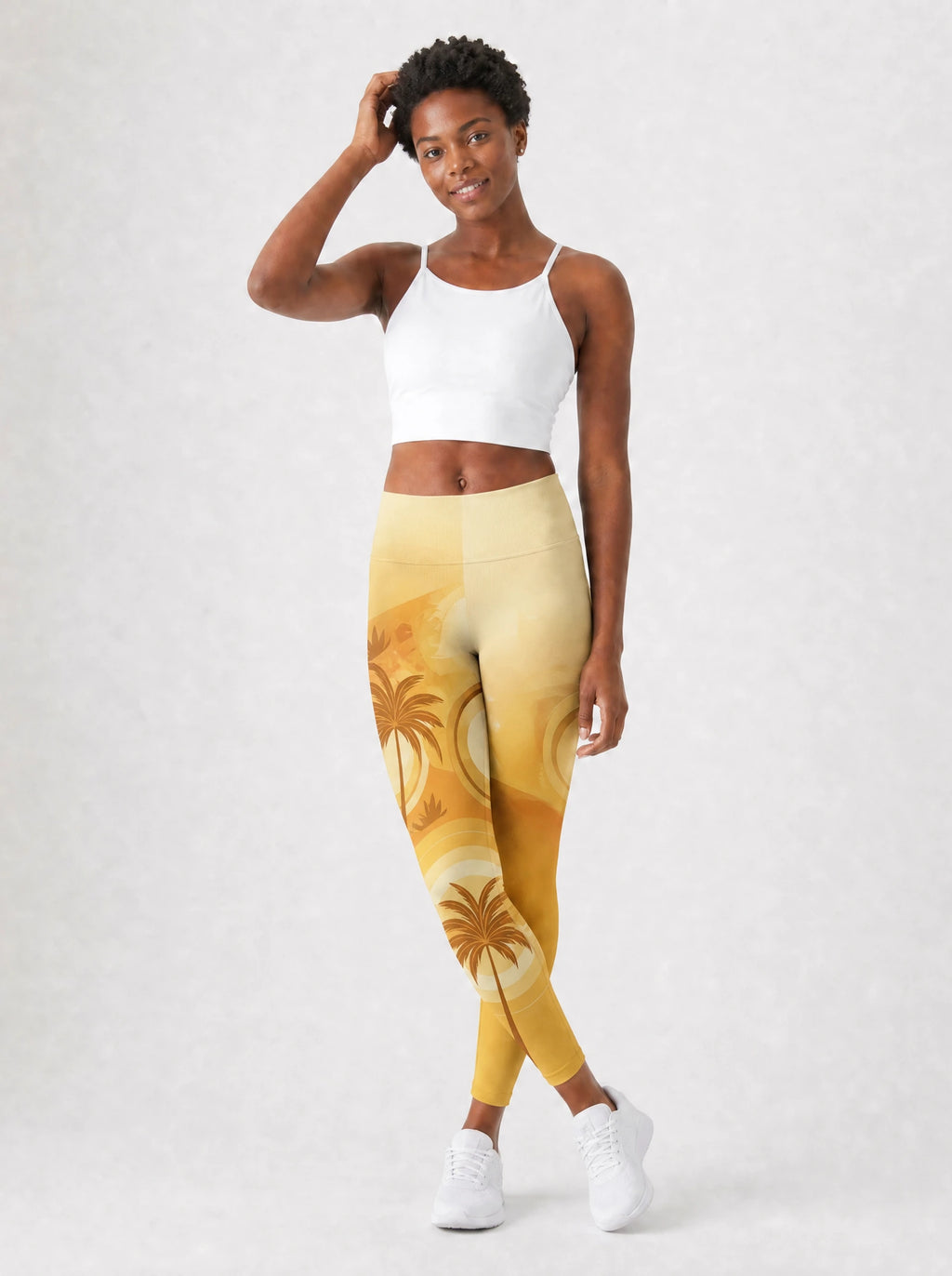 Ancestral Flame Leggings — full body view on model