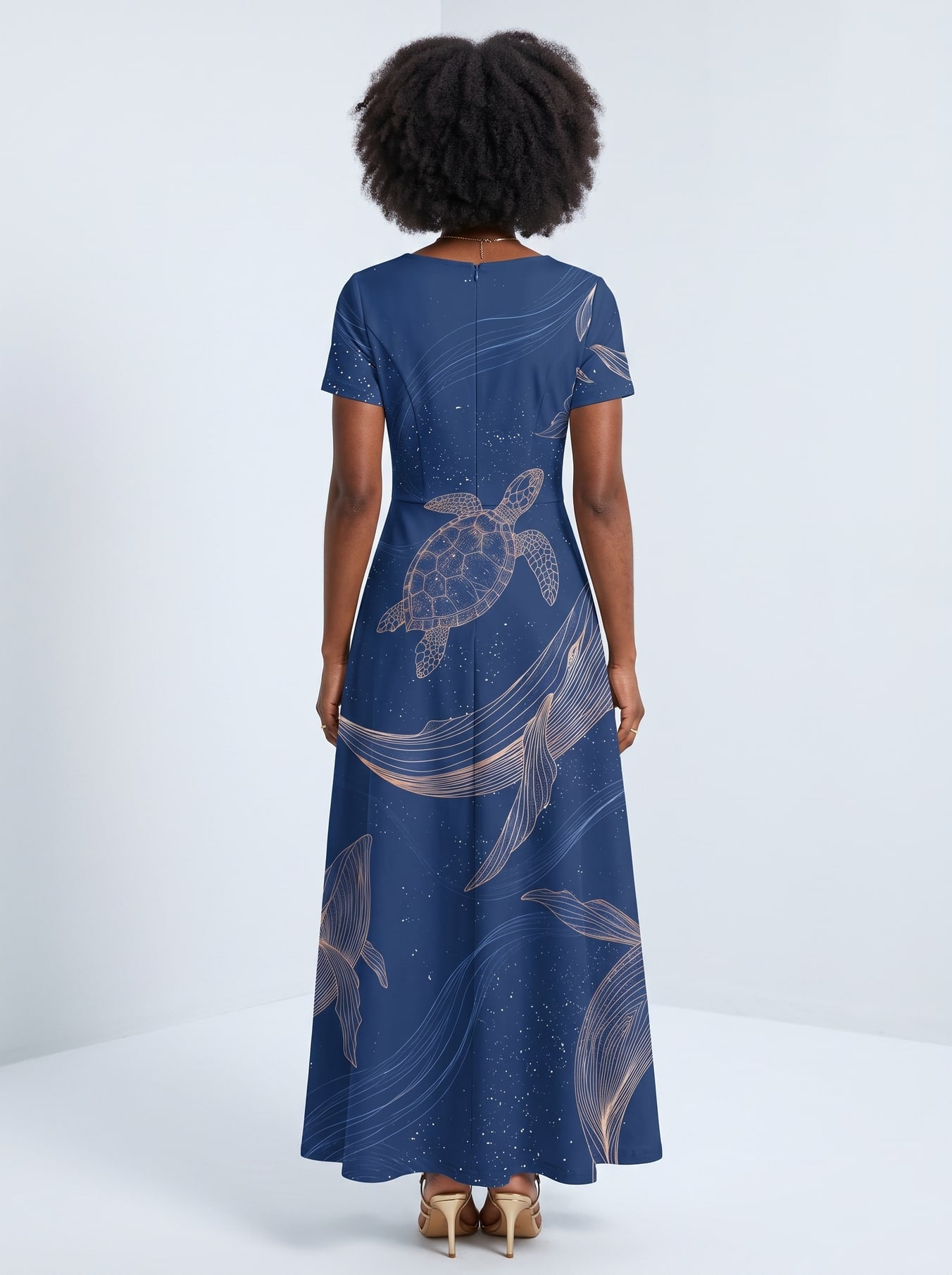 "Pwani" Short Sleeve Maxi Dress