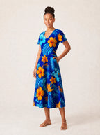 "Maua" V Neck Midi Dress Promo