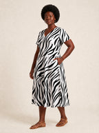 "Milia" V Neck Midi Dress