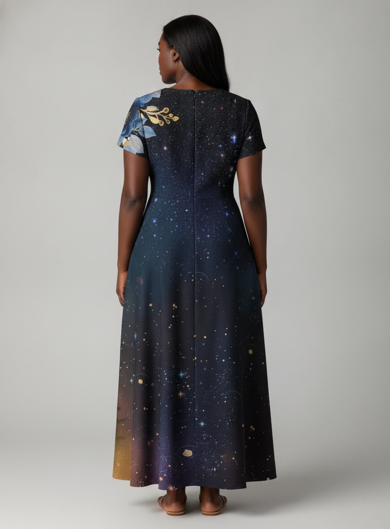 "Nyota" Short Sleeve Maxi Dress
