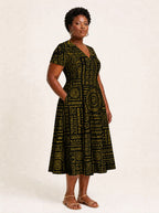"Lamu" V Neck Midi Dress Promo