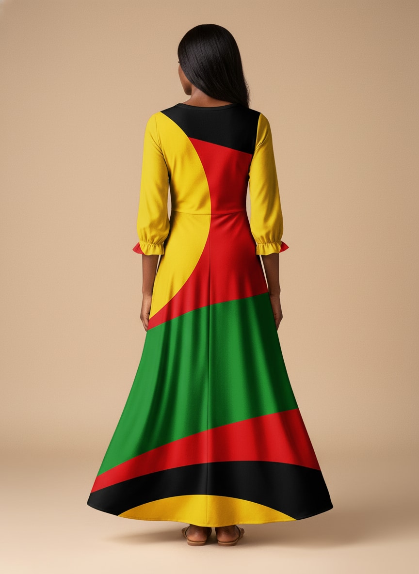 "Furaha" Long Sleeve Maxi Dress