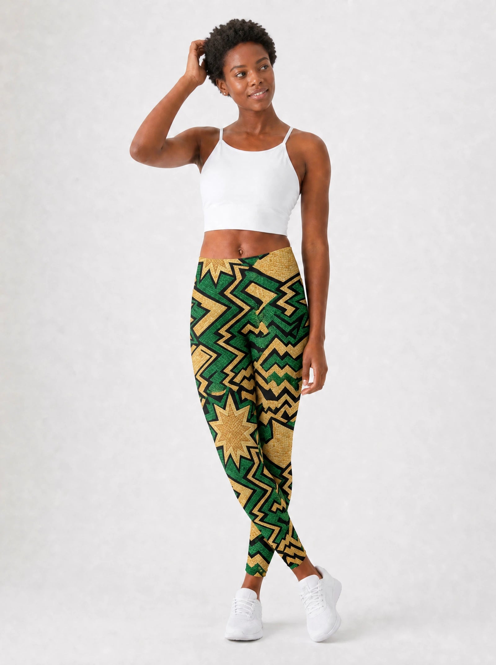 Emerald Sheba Leggings — full body view on model
