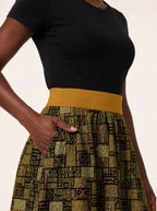 "Sankofa" Twirl Skirt — close-up of the waistband and side pocket