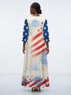 "Freedom" Long Sleeve Maxi Dress