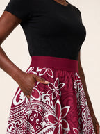 "Lehua" Twirl Skirt — waistband and pocket close-up