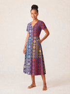 "Oshun Zamani" V Neck Midi Dress Promo