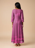 "Imani" Wild Rose Long Sleeve Maxi Dress