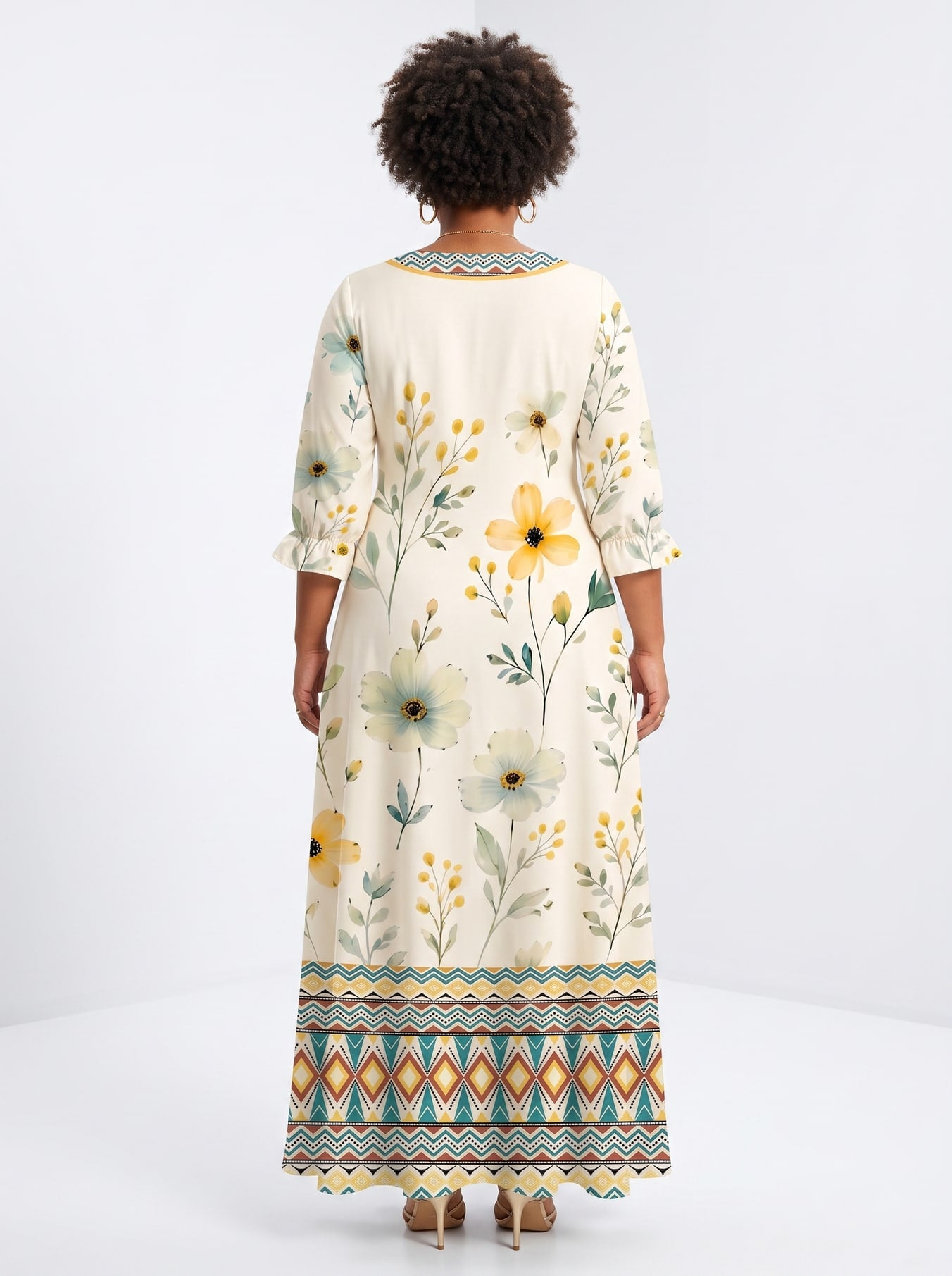 "Alizeti" Long Sleeve Maxi Dress