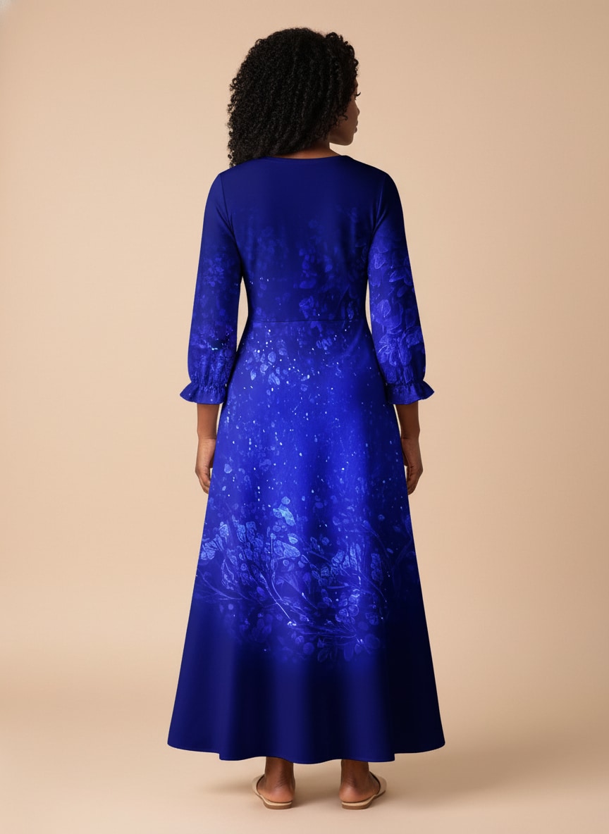 Black Woman Loved Long Sleeve Maxi Dress