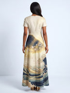 "Wimbi" Short Sleeve Maxi Dress