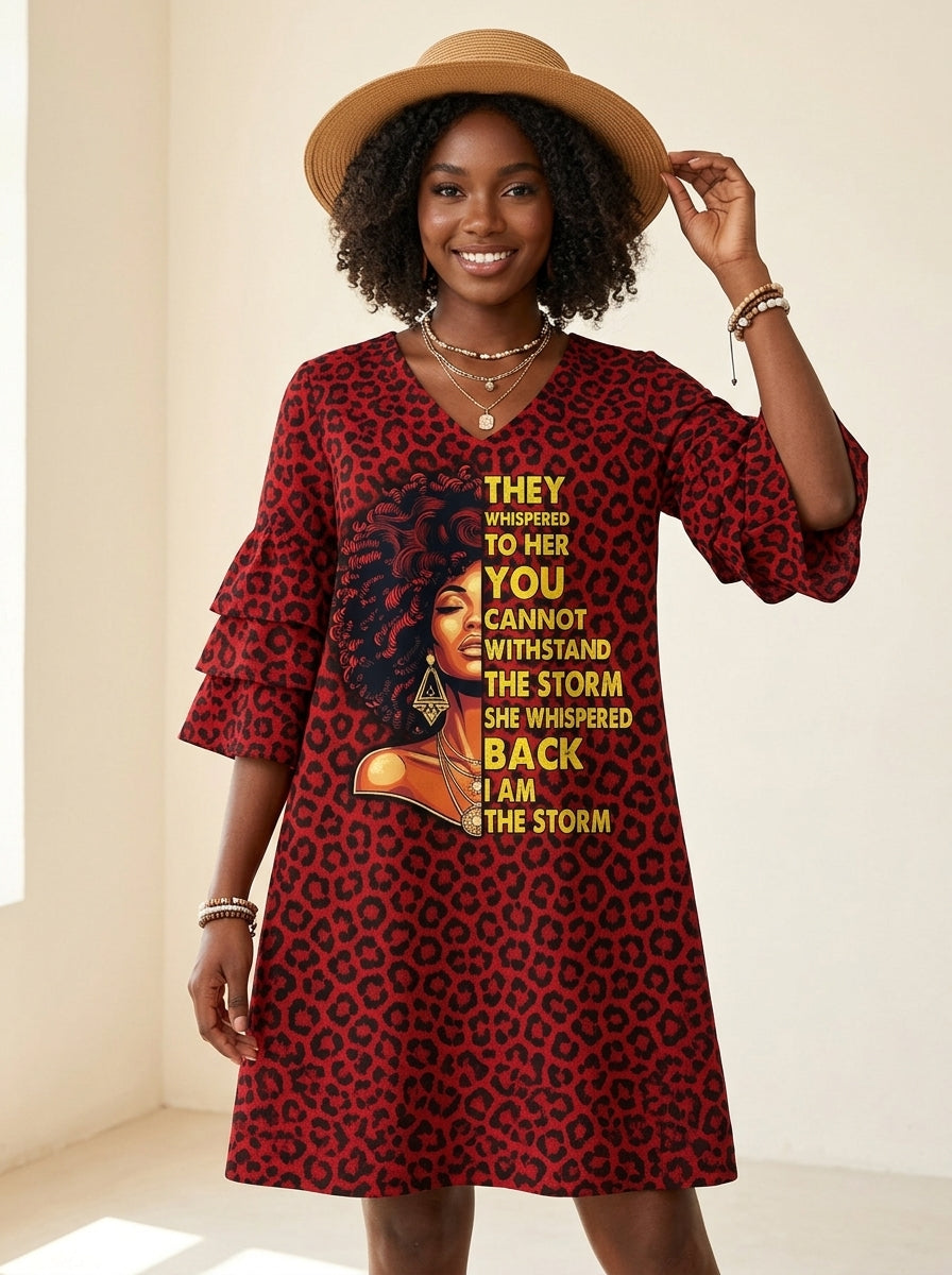 "Unstoppable" Stacked Ruffle Sleeve Dress