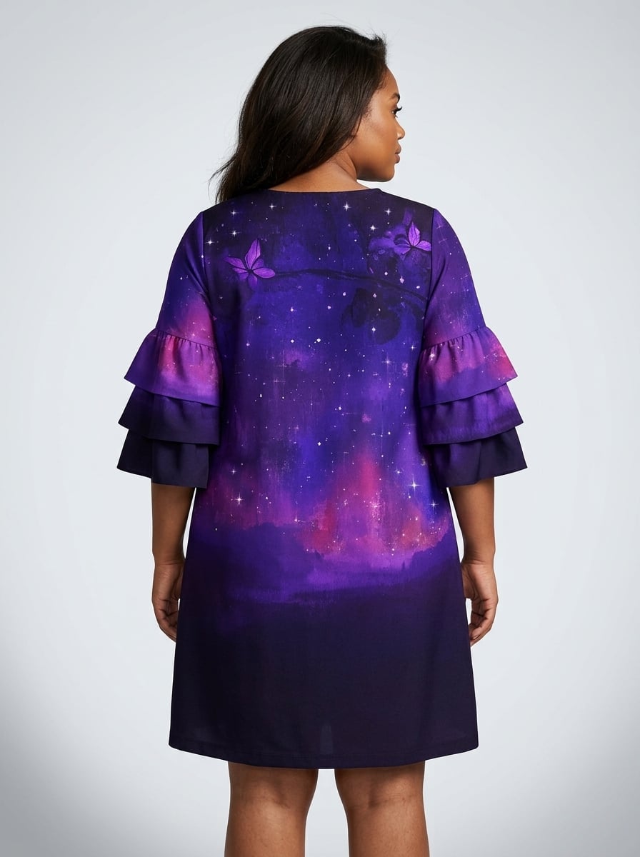 Storm Stacked Ruffle Sleeve Dress