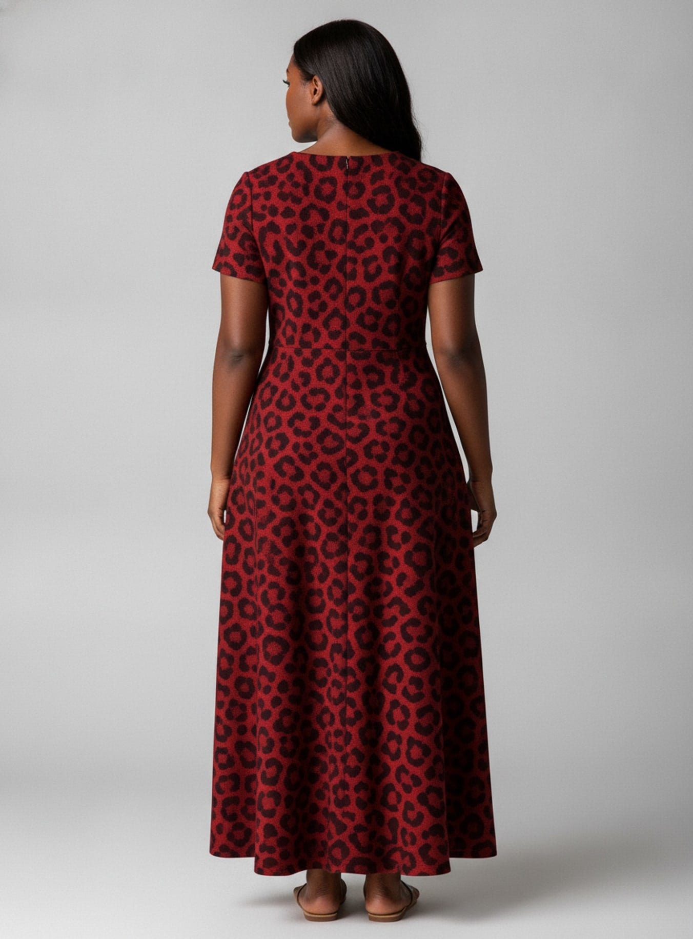 "Imani" Rouge" Short Sleeve Maxi Dress