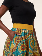 "Taji" Twirl Skirt — close-up of the waistband and side pocket