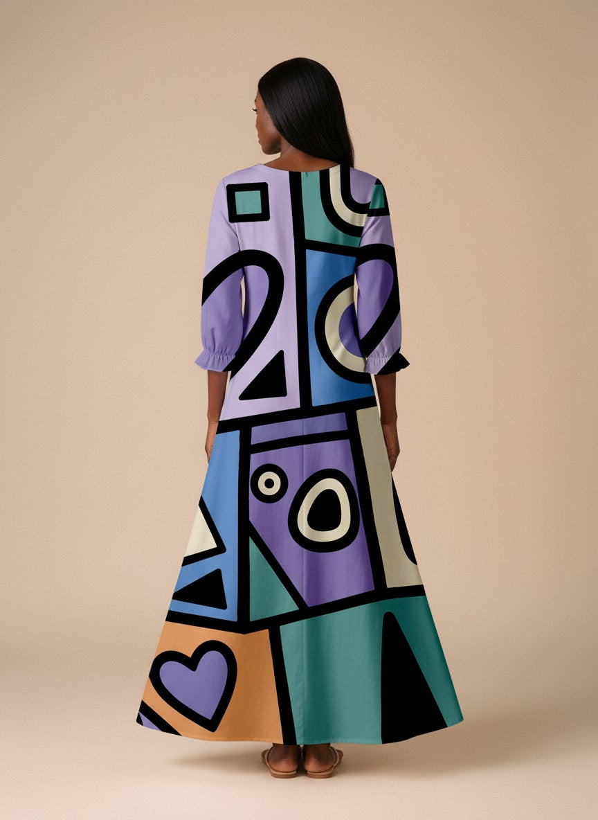 "Sanaa" Long Sleeve Maxi Dress