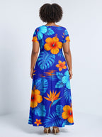 "Maua" Short Sleeve Maxi Dress