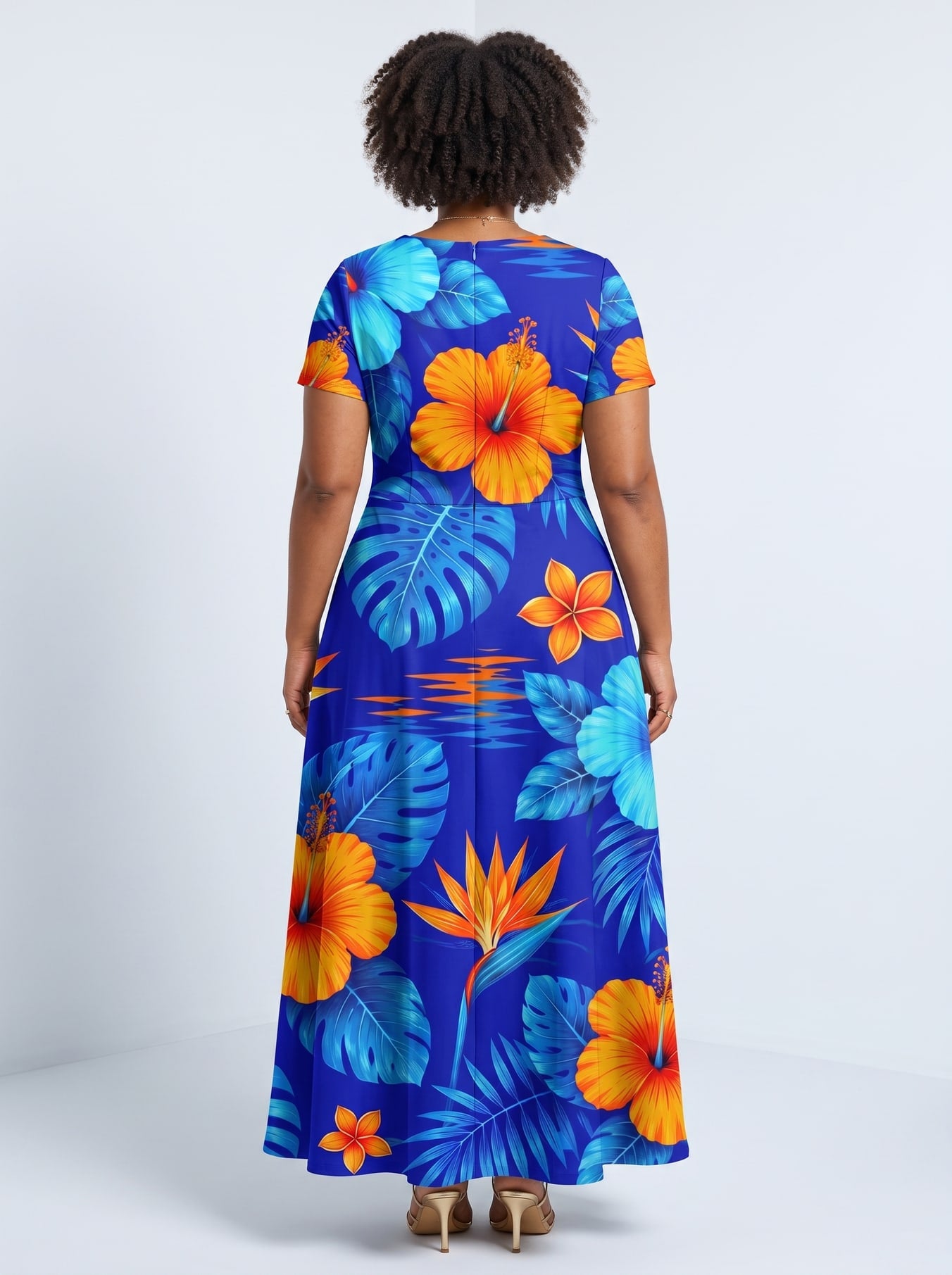 "Maua" Short Sleeve Maxi Dress