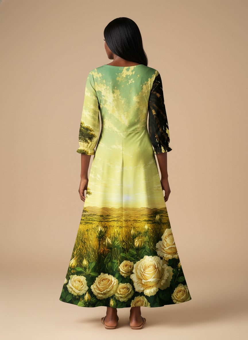 "Tulia" Long Sleeve Maxi Dress