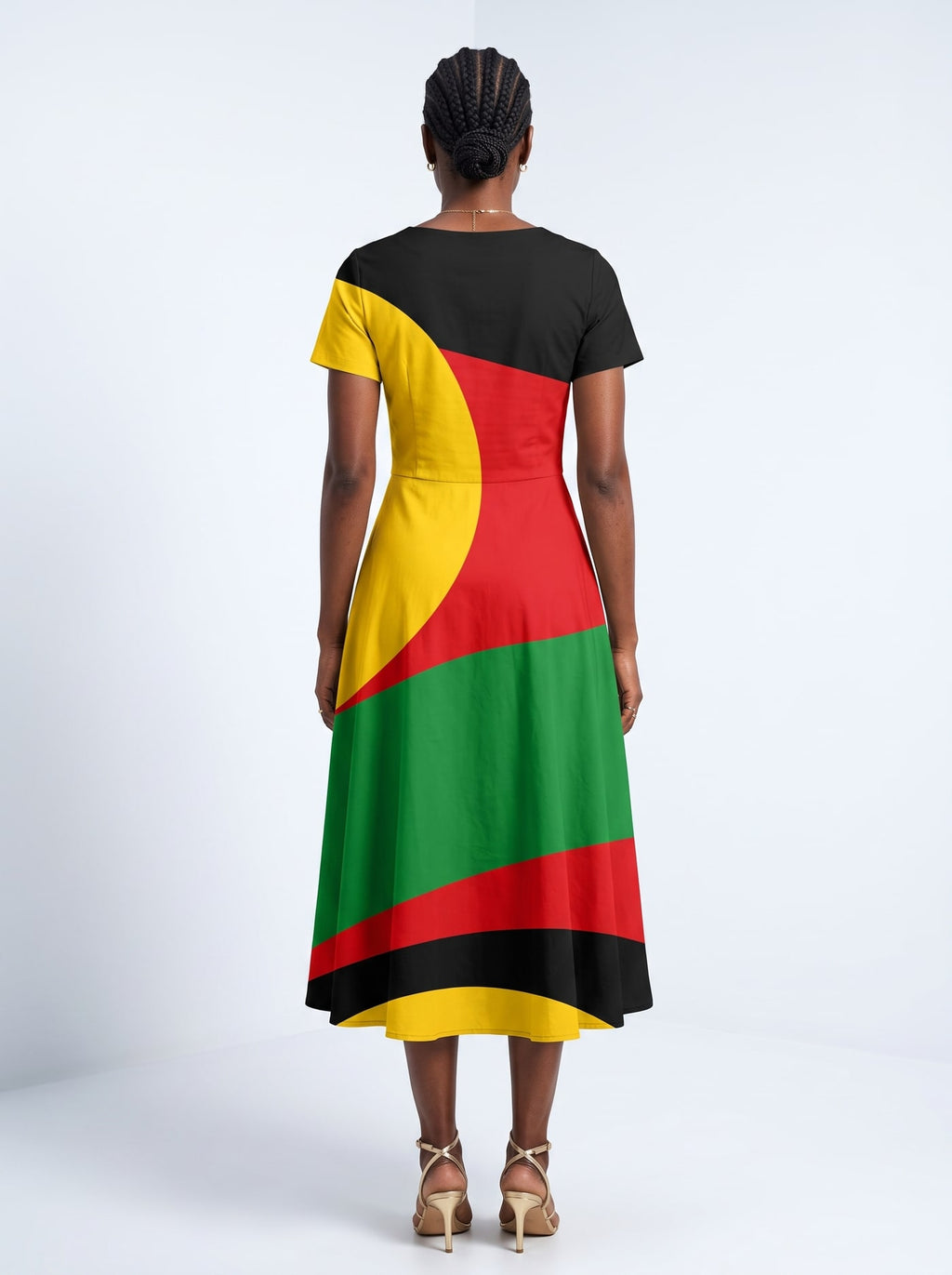 "Furaha" Sweetheart Midi Dress