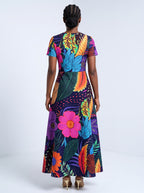 "Bustani" Short Sleeve Maxi Dress