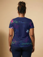 Blue Orchid V-neck T-shirt