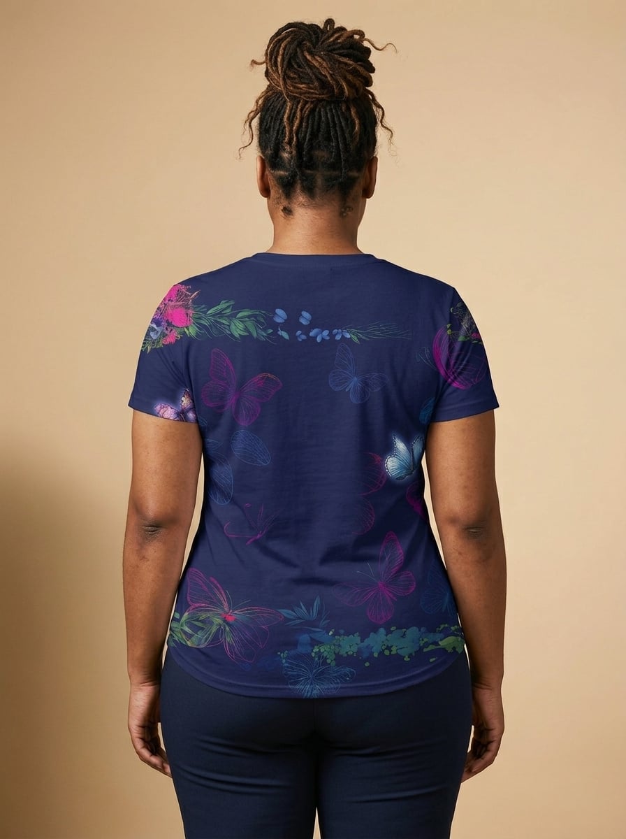 Blue Orchid V-neck T-shirt