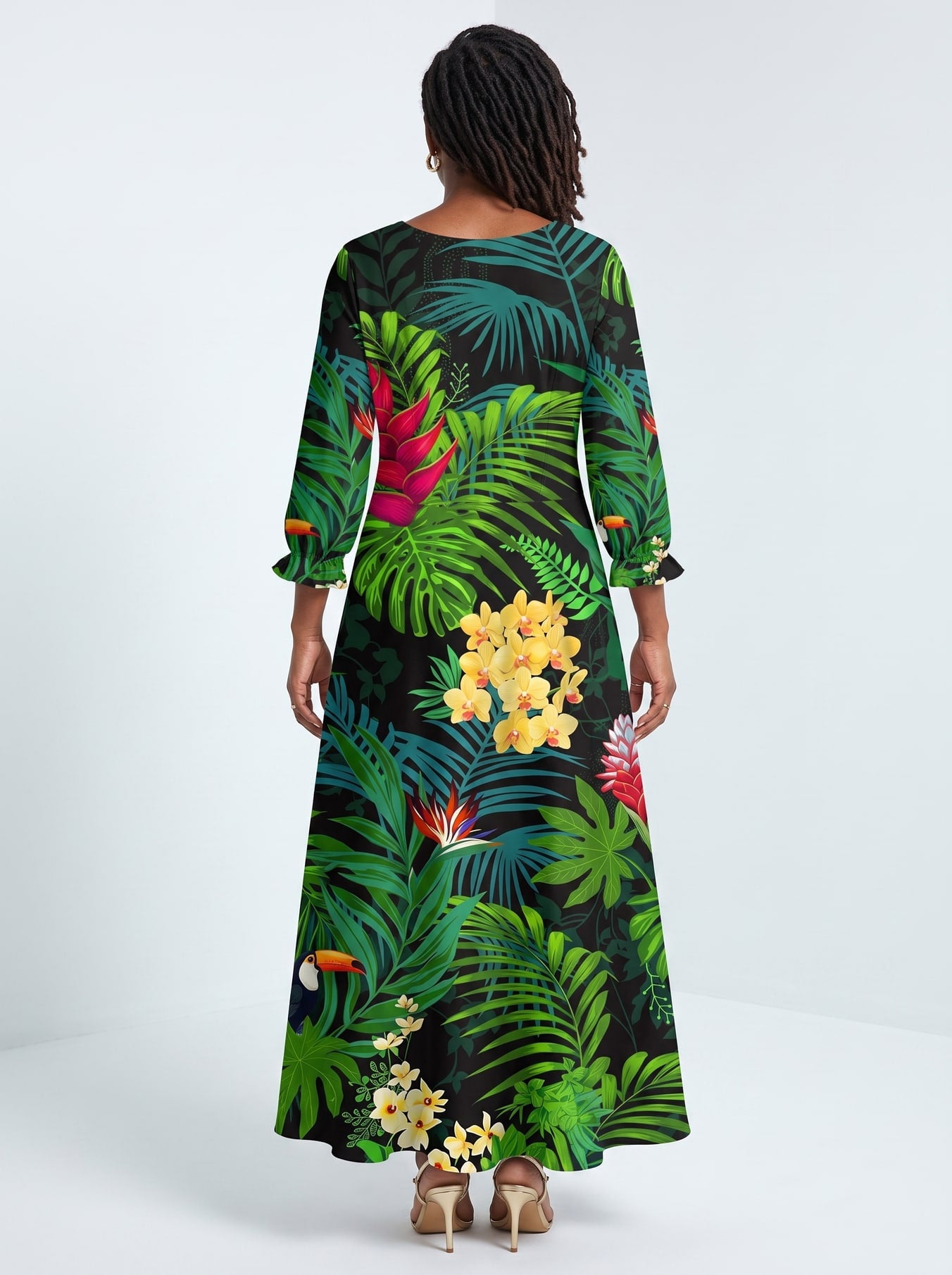 "Kitropiki" Long Sleeve Maxi Dress