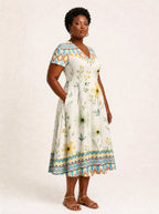"Alizeti" V Neck Midi Dress Promo
