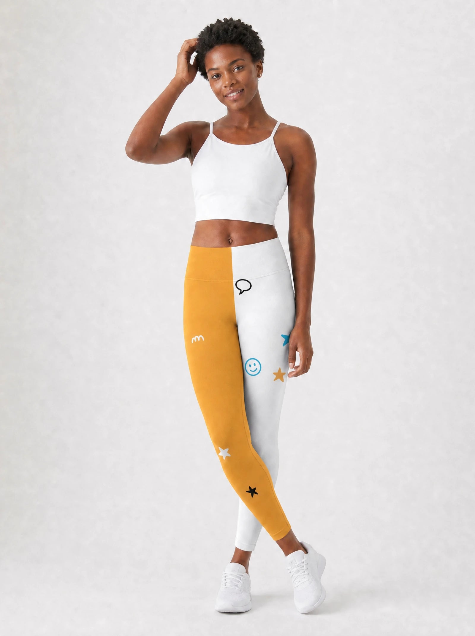 Feeling Blacknificient Leggings — full body view on model