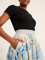 "Samaki" Twirl Skirt — close-up of the waistband and side pocket