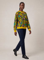 "Njano" Sweatshirt — three-quarter view on model