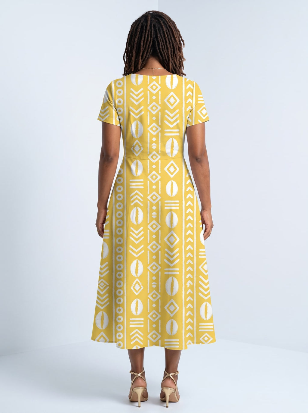 "Oshun Dhahabu" Sweetheart Midi Dress