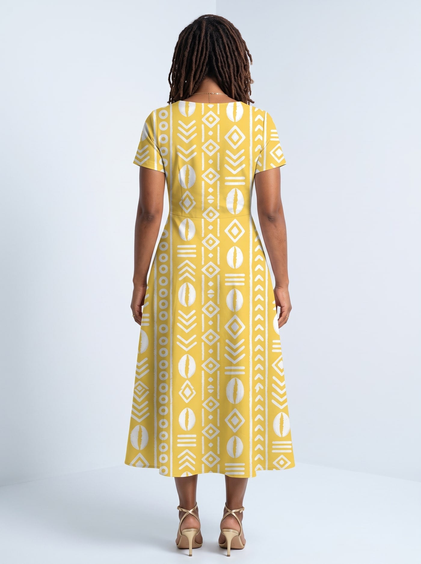 "Oshun Dhahabu" Sweetheart Midi Dress