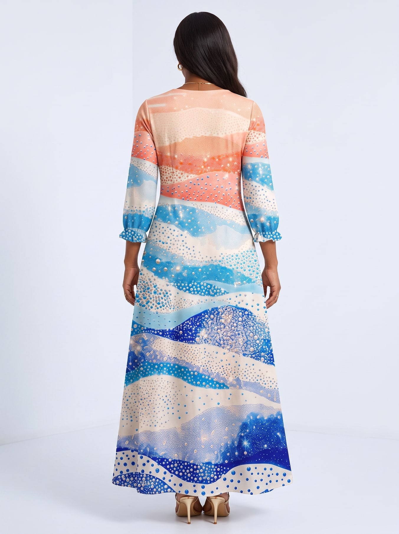 "Maji" Long Sleeve Maxi Dress