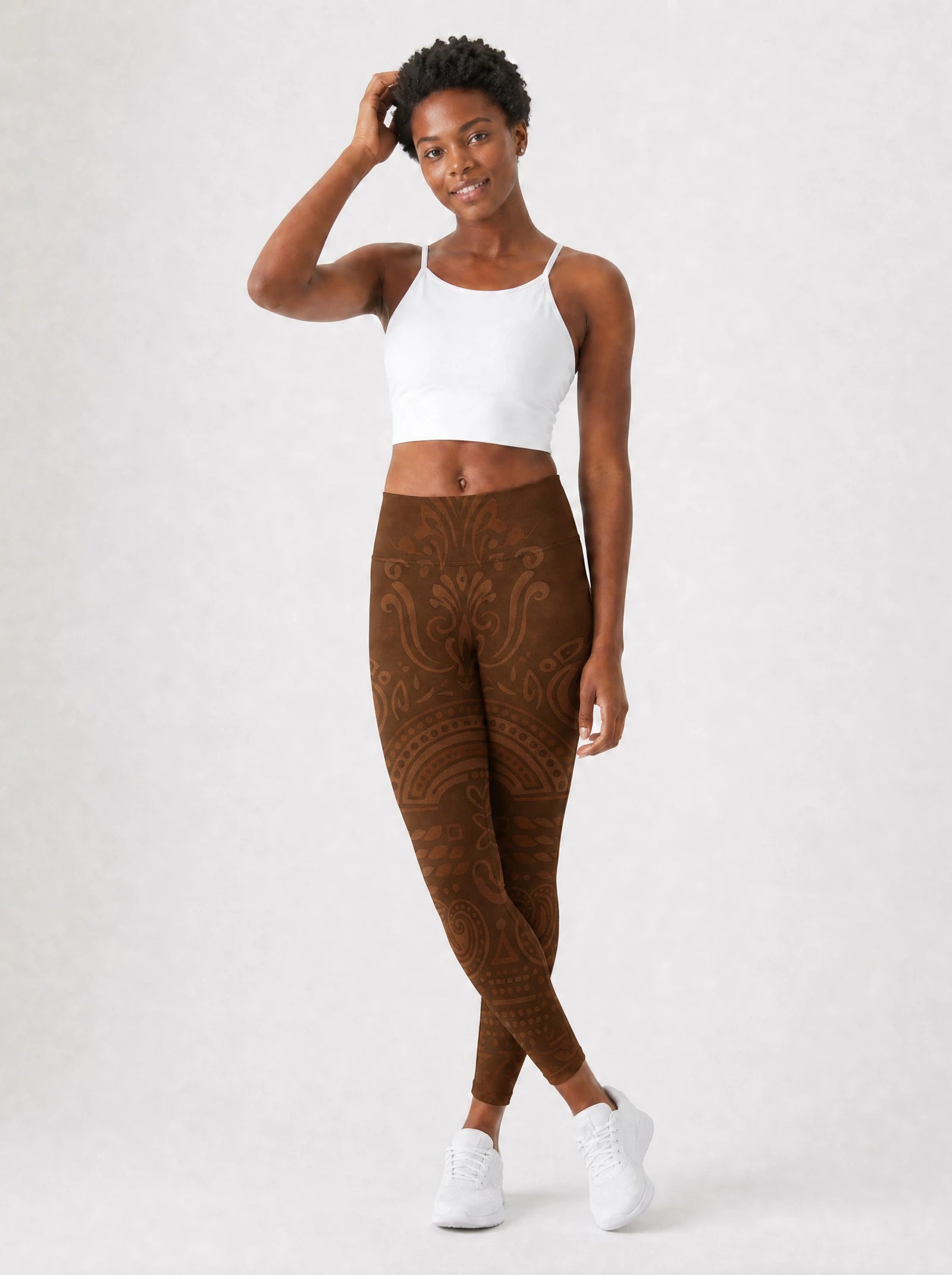 Dope Black Mom Leggings — full body view on model