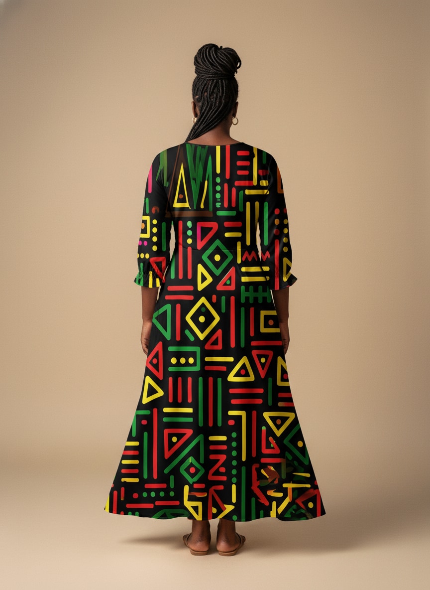 "Nairobi" Long Sleeve Maxi Dress
